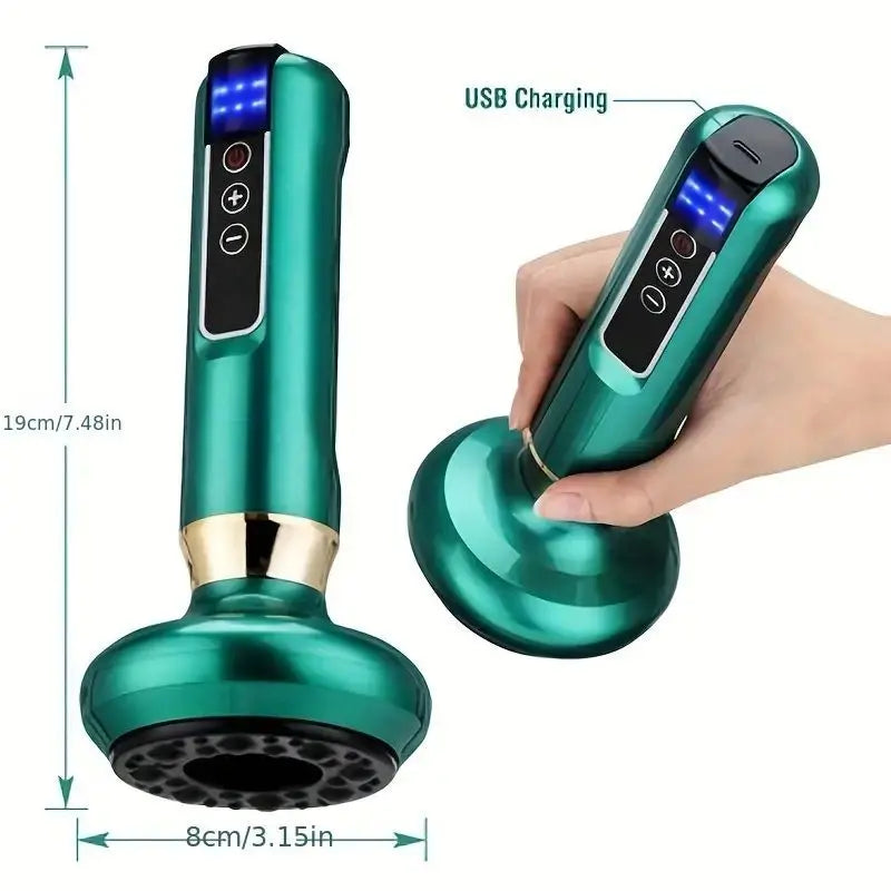 Electric Scraping Instrument with 6-speed Adjustable Cupping and Timed Design for Whole Body Dredging and Massage